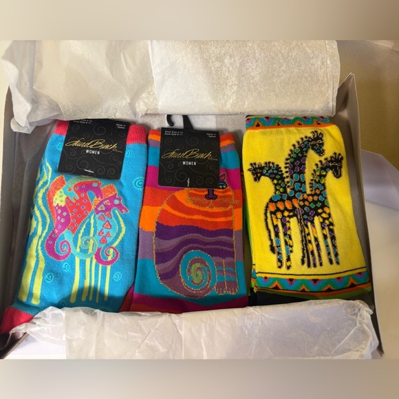 NWT Laurel Burch Women's Socks - Vibrant Collection Shoe Size 4-10 - Picture 1 of 4